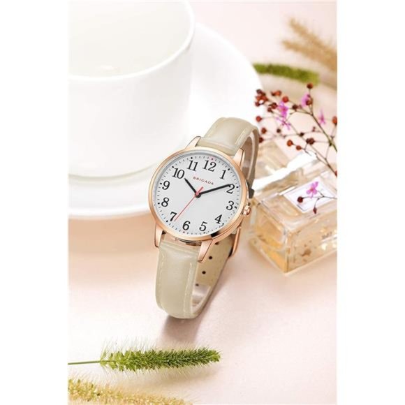 Women's Watch Elegant Watch for Women Leather Band Ladies Watch Waterproof - Picture 4 of 6